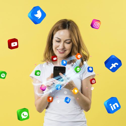 front-view-woman-holding-smartphone